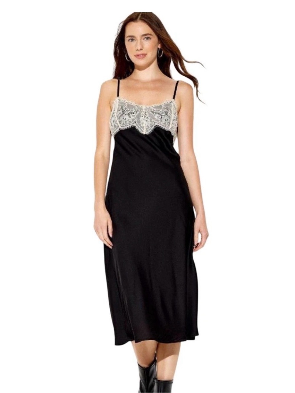 NWT Wild Fable Black Slip Lace Dress Size XXL
